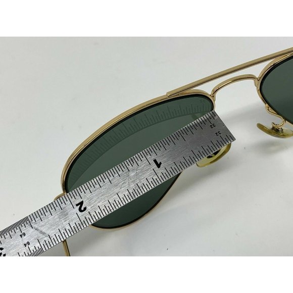 RAY BAN RB3044 SMALL METAL L0207 GOLD AVIATOR SUNGLASSES B&L 3044 G15 - Picture 10 of 12